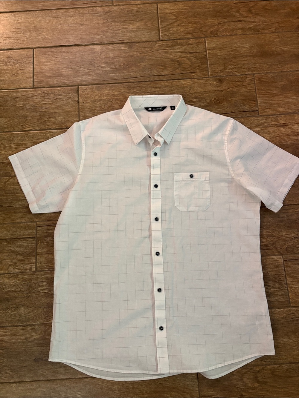 Travis Mathew Light Pink Short-Sleeve Button-Down Shirt